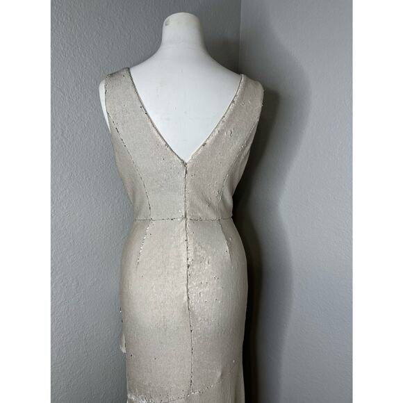 Badgley Mischka Ruffled Sequin Gown 2 - Picture 6 of 12